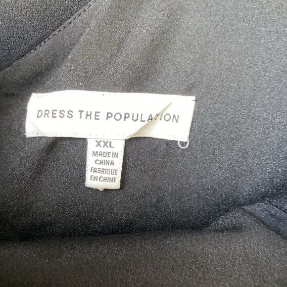 REVOLVE Dress the Population Alondra Blouson Sheath Dress Black LBD XXL - Picture 9 of 12